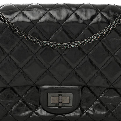 Chanel Glazed Aged Calfskin Quilted 2.55 Reissue 227 Flap So Black 8 of 10