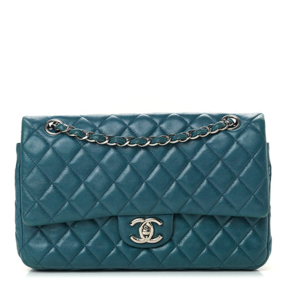 Chanel Lambskin Quilted Medium Double Flap Dark Green 1 of 15