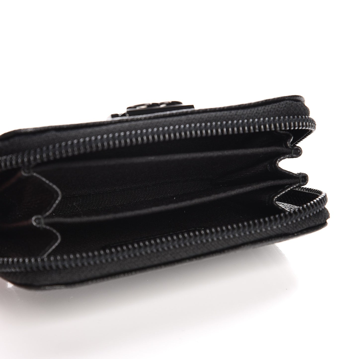Caviar Quilted Boy Zip Around Coin Purse Wallet So Black