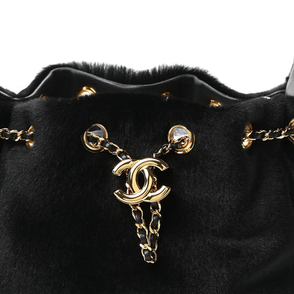 Chanel Pony Hair Mini Chanel 25 Handbag Black 8 of 11