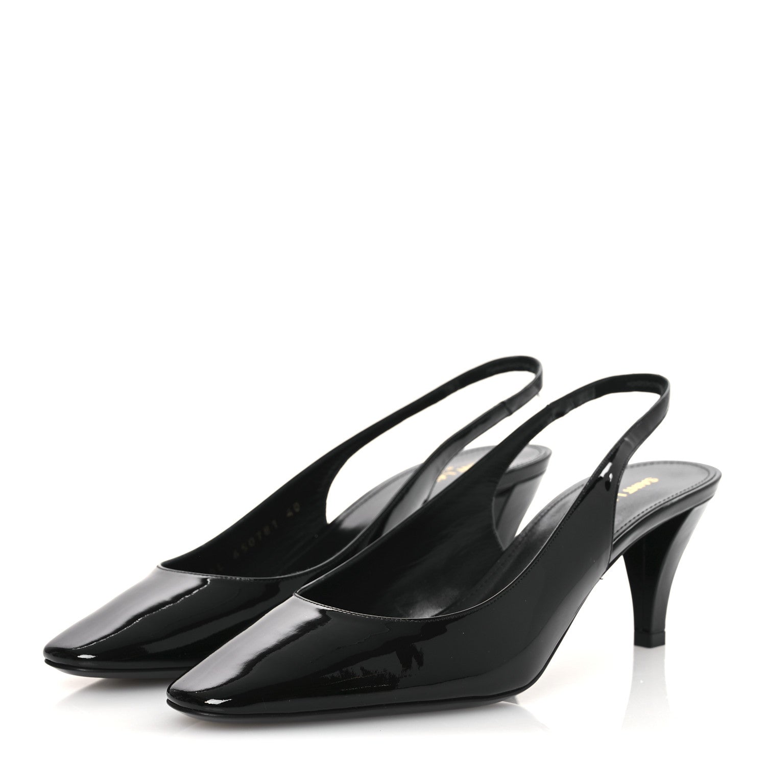 Saint Laurent Vernice Carol 60 Slingback Pumps 40 Black 4 of 12