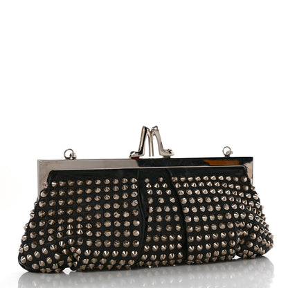 Christian Louboutin Calfskin Studded Clutch Black 3 of 8