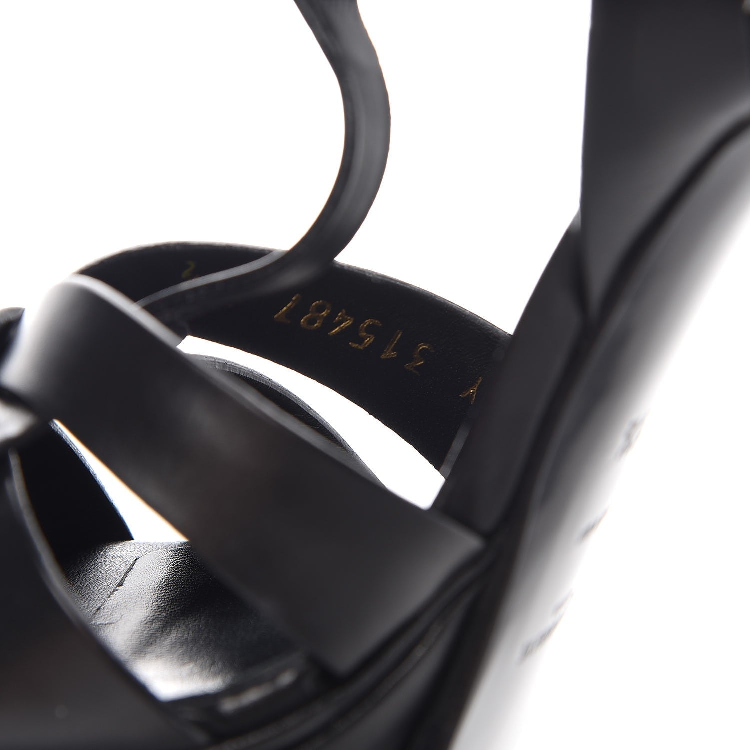 Saint Laurent Calfskin Tribute 105 Platform Sandals 37.5 Black 8 of 10