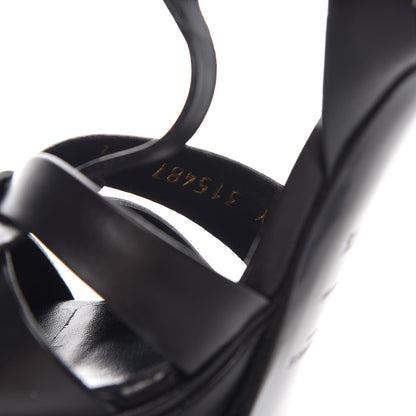 Saint Laurent Calfskin Tribute 105 Platform Sandals 37.5 Black 8 of 10