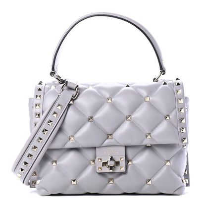 Valentino Garavani Nappa Medium Candystud Top Handle Bag Pastel Grey 1 of 4