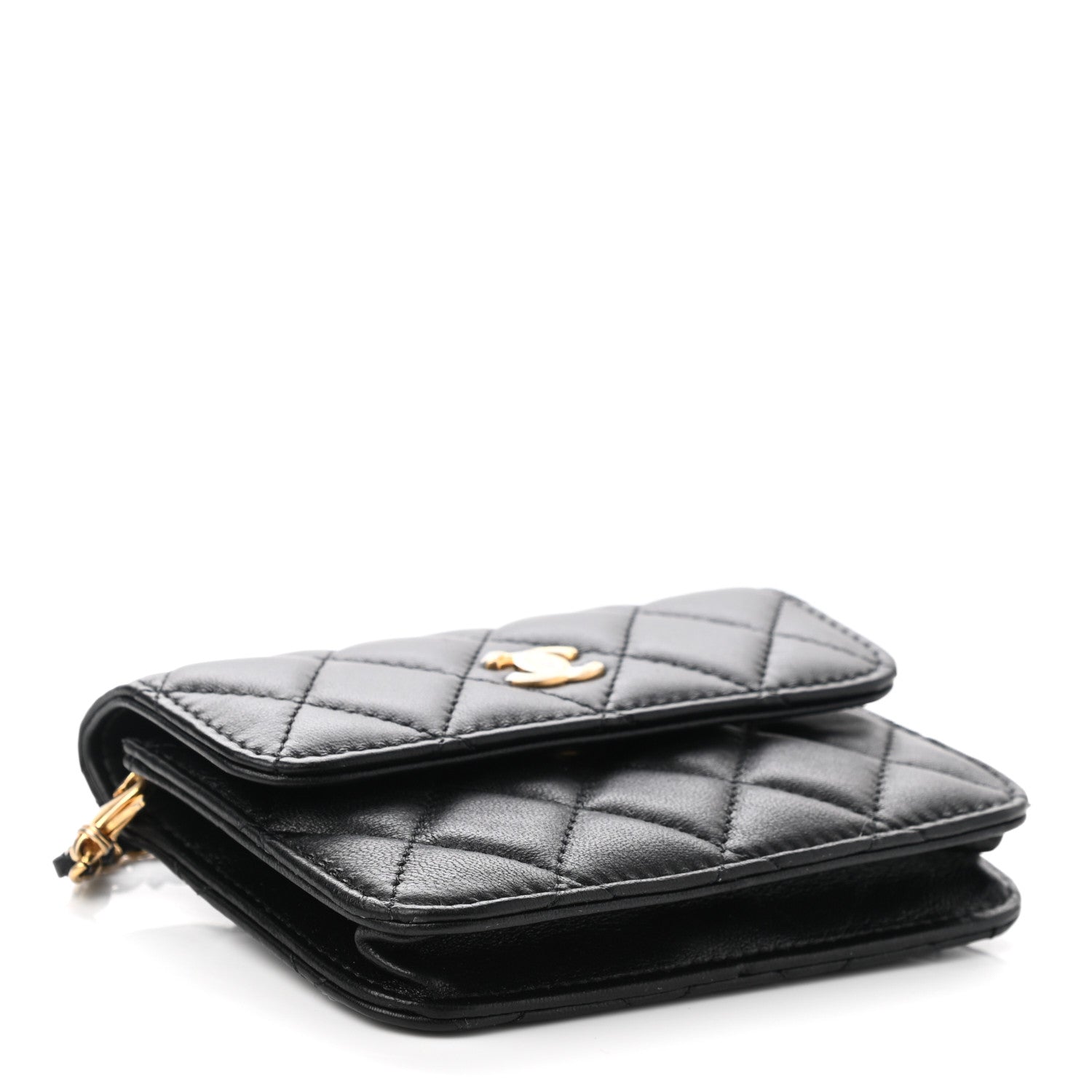 Chanel Lambskin Quilted Pearl Crush Flap With Chain Black 4 of 11