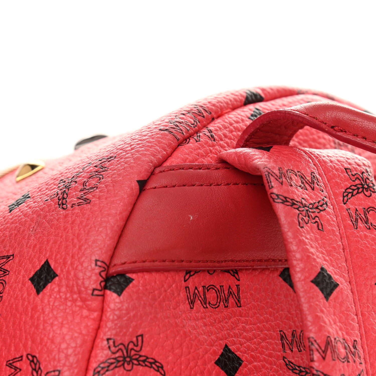 MCM Visetos Studded Small Stark M Backpack Scooter Red 15 of 16