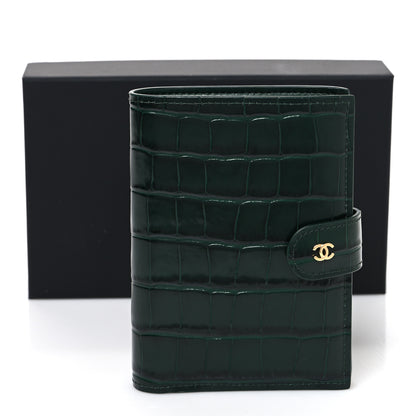 Chanel Calfskin Crocodile Embossed Crococo Passport Holder Emerald 8 of 8