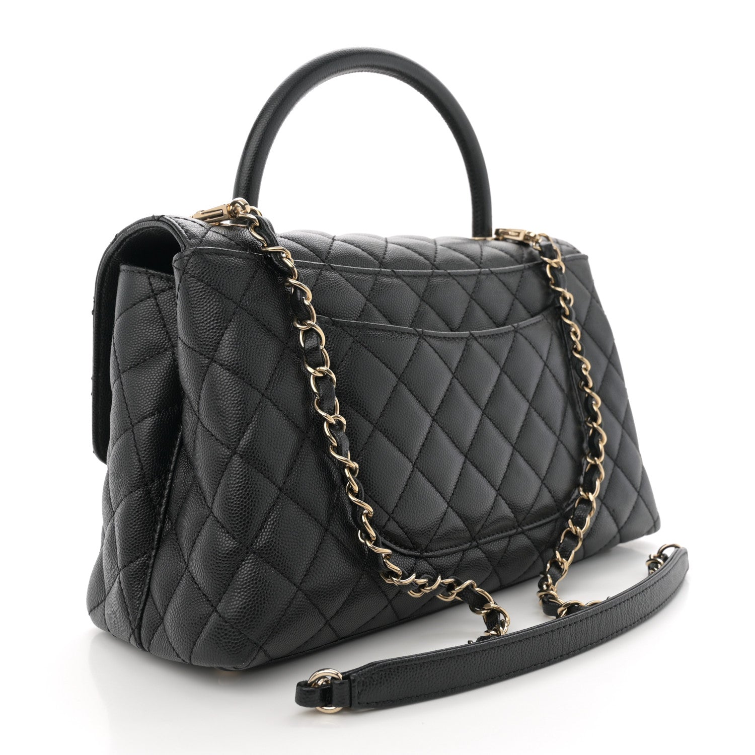 Chanel Caviar Quilted Small Coco Handle Flap Black 3 of 11