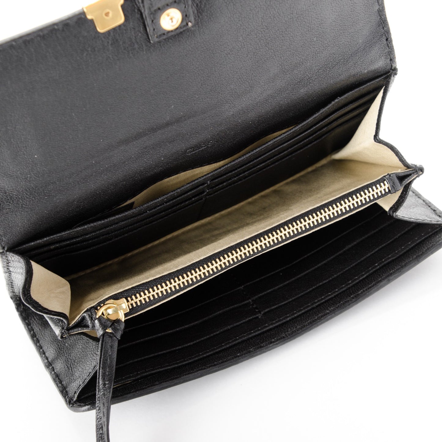 Calfskin Studded Marcie Continental Flap Wallet Black