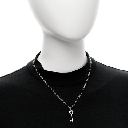 Tiffany Sterling Silver Small Heart Key Pendant Necklace 2 of 5