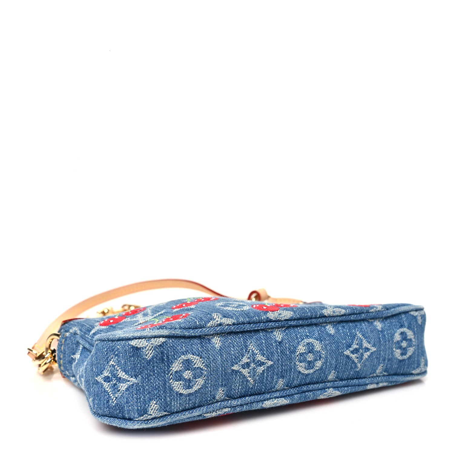 Louis Vuitton LV X TM Monogram Denim Cerises Pochette Accessories Blue 4 of 9