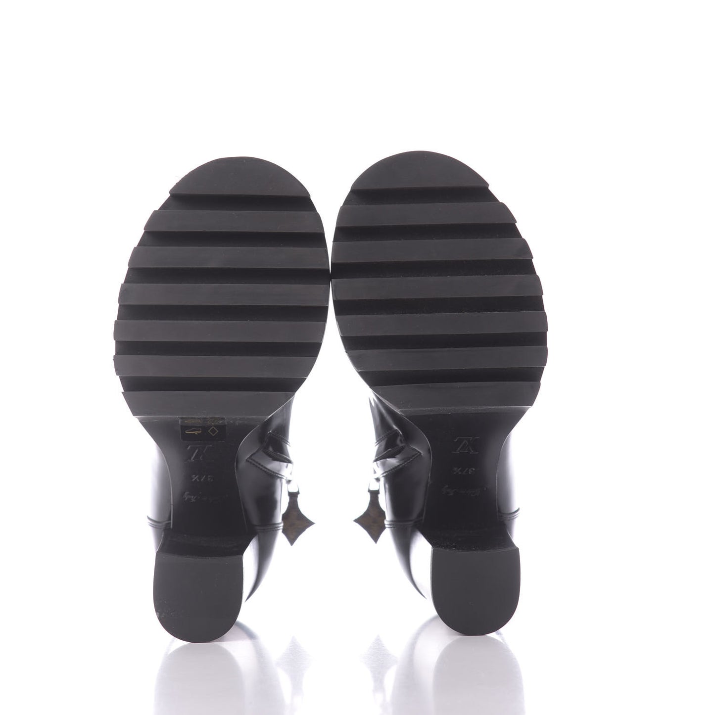 Patent Calfskin Monogram Star Trail Ankle Boots 37.5 Black