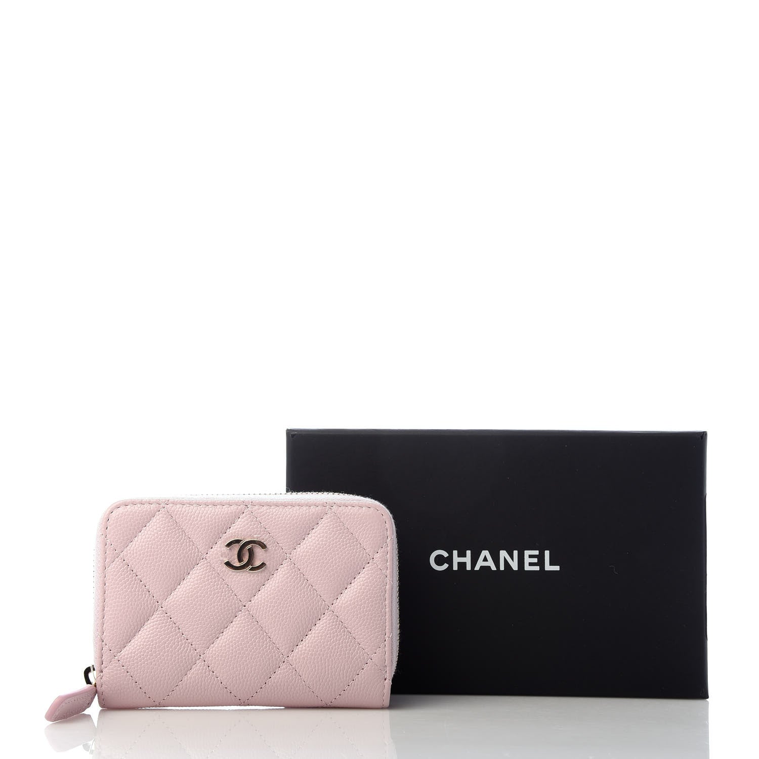 Chanel Caviar Quilted Zip Coin Purse Light Pink 8 of 8