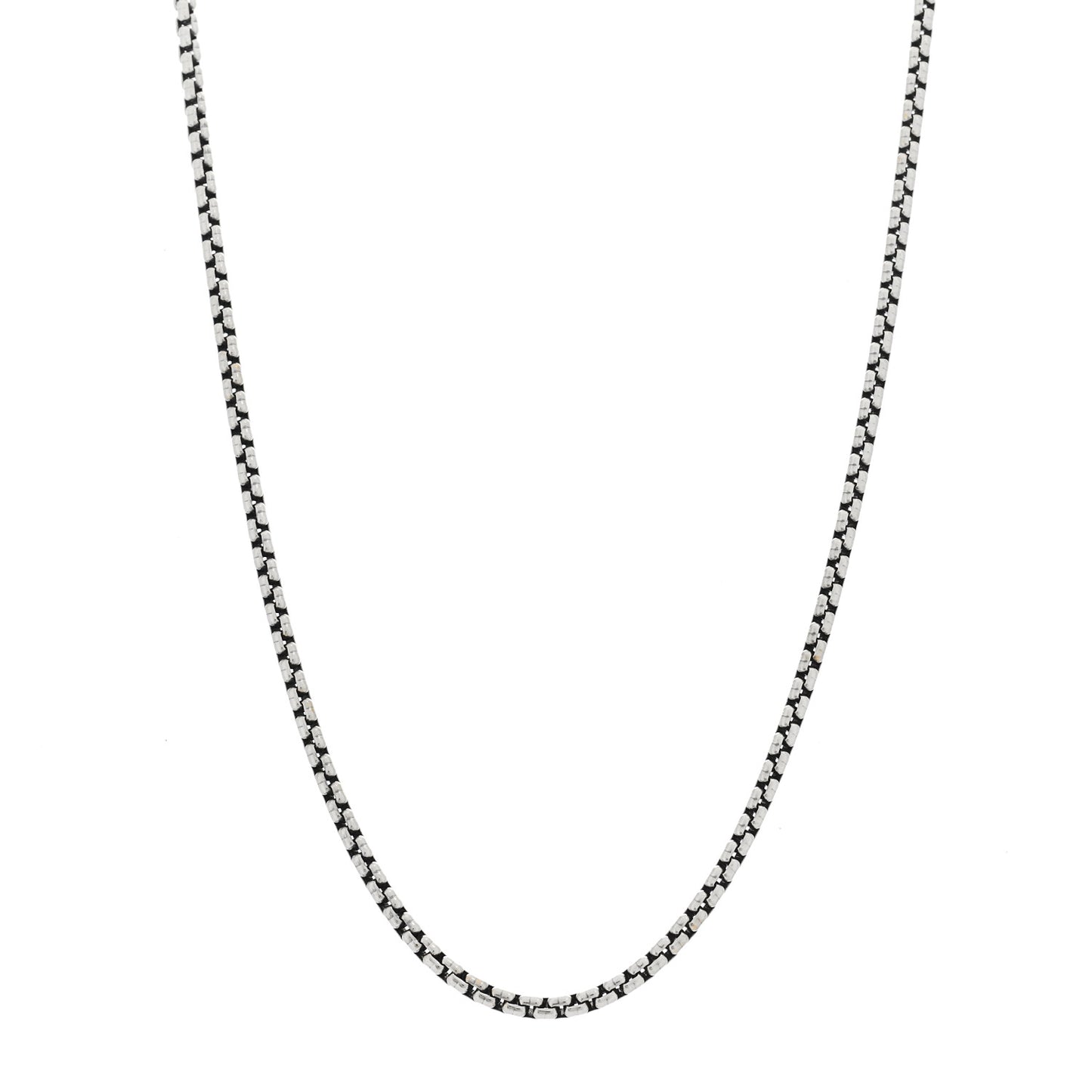 Sterling Silver 14K Yellow Gold 2.7mm Small Box Chain Necklace 16"