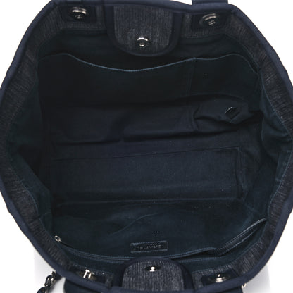Chanel Denim Large Deauville Tote Dark Blue 4 of 6