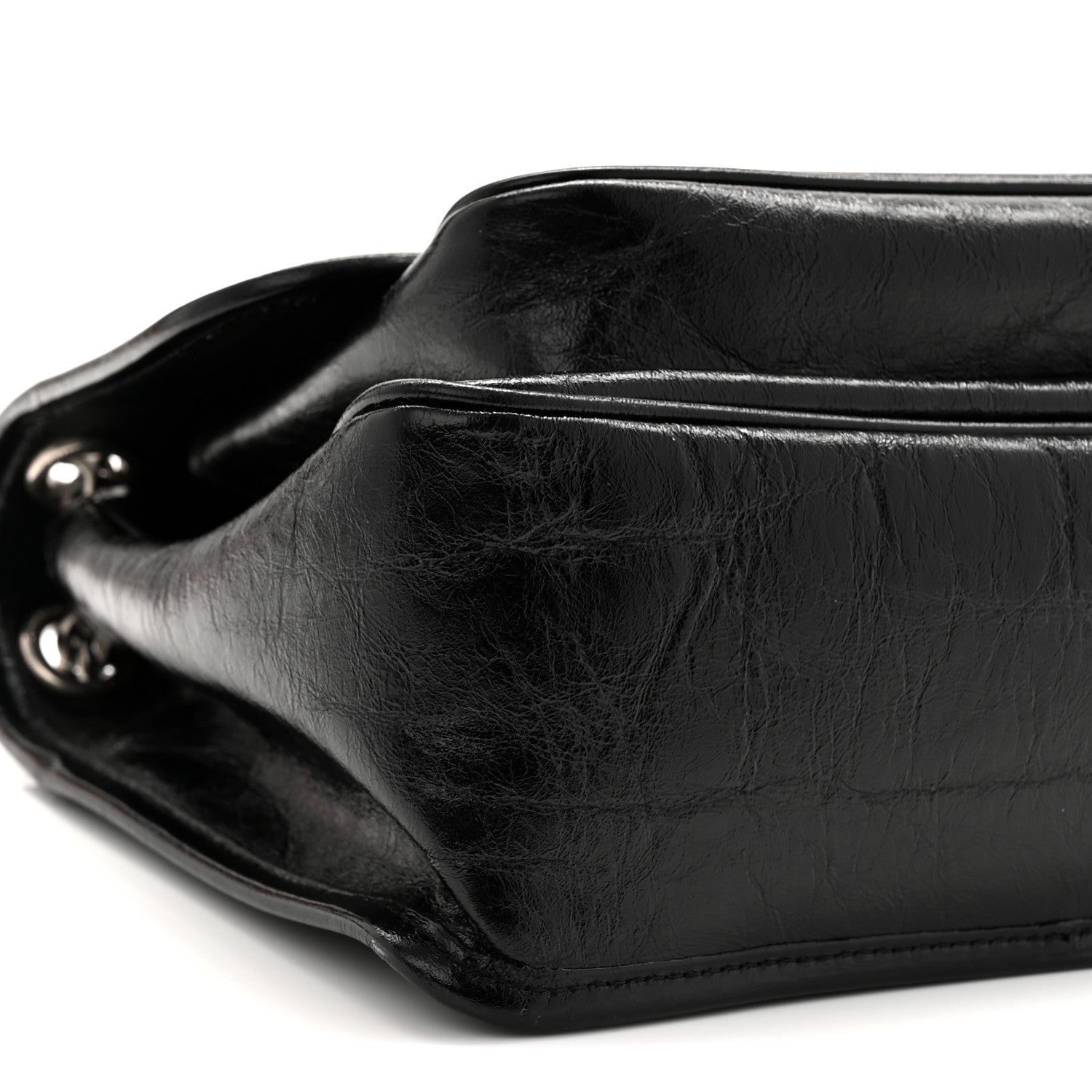 Saint Laurent Crinkled Calfskin Monogram Medium Niki Chain Satchel Black 9 of 10