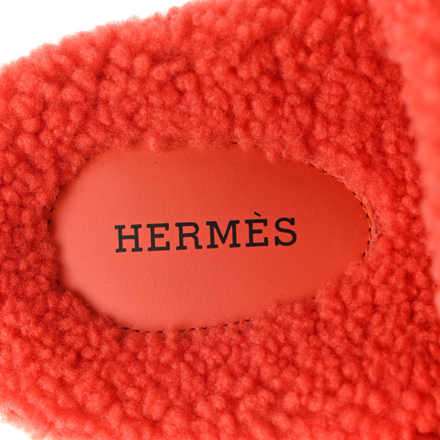 Hermes Woolskin Womens Chypre Sandals 37 Orange 7 of 8