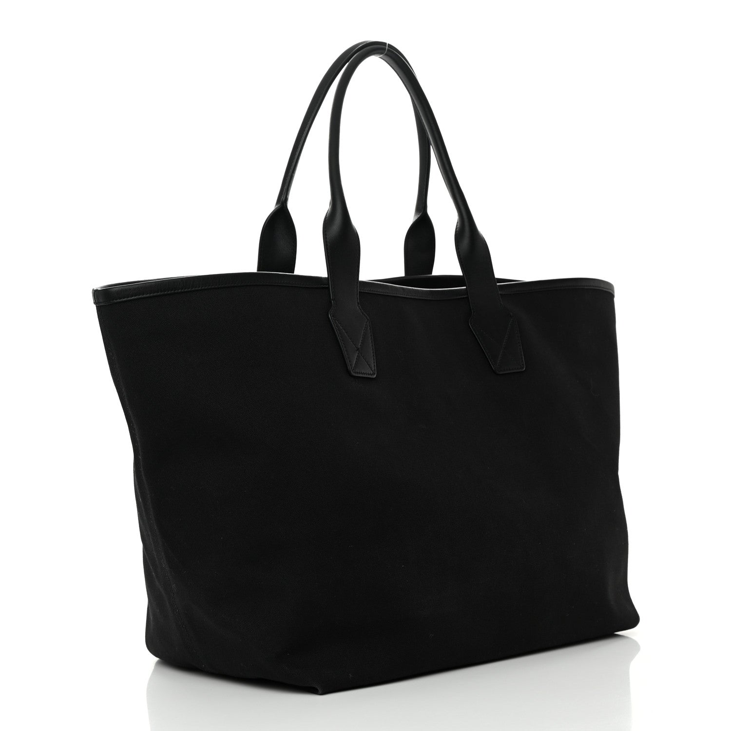Balenciaga Cotton Canvas Calfskin Cities Paris Jumbo Large Tote Bag Black White 3 of 12