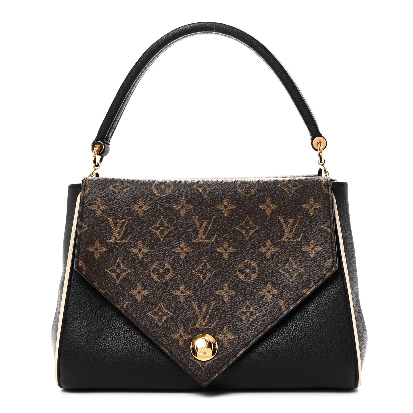 Grained Calfskin Monogram Double V Black