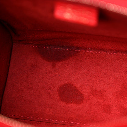 Celine Drummed Calfskin Nano Luggage Coquelicot 10 of 11