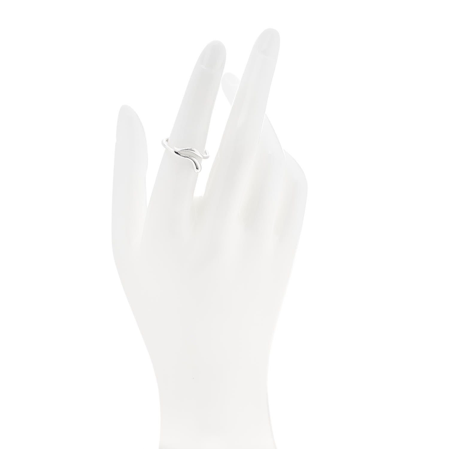 Tiffany Sterling Silver Elsa Peretti Narrow Teardrop Ring 52 6 2 of 5