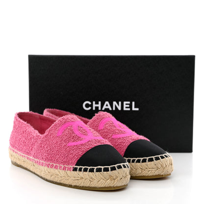 Chanel Fabric Grosgrain CC Espadrilles 39 Dark Pink Black 12 of 12