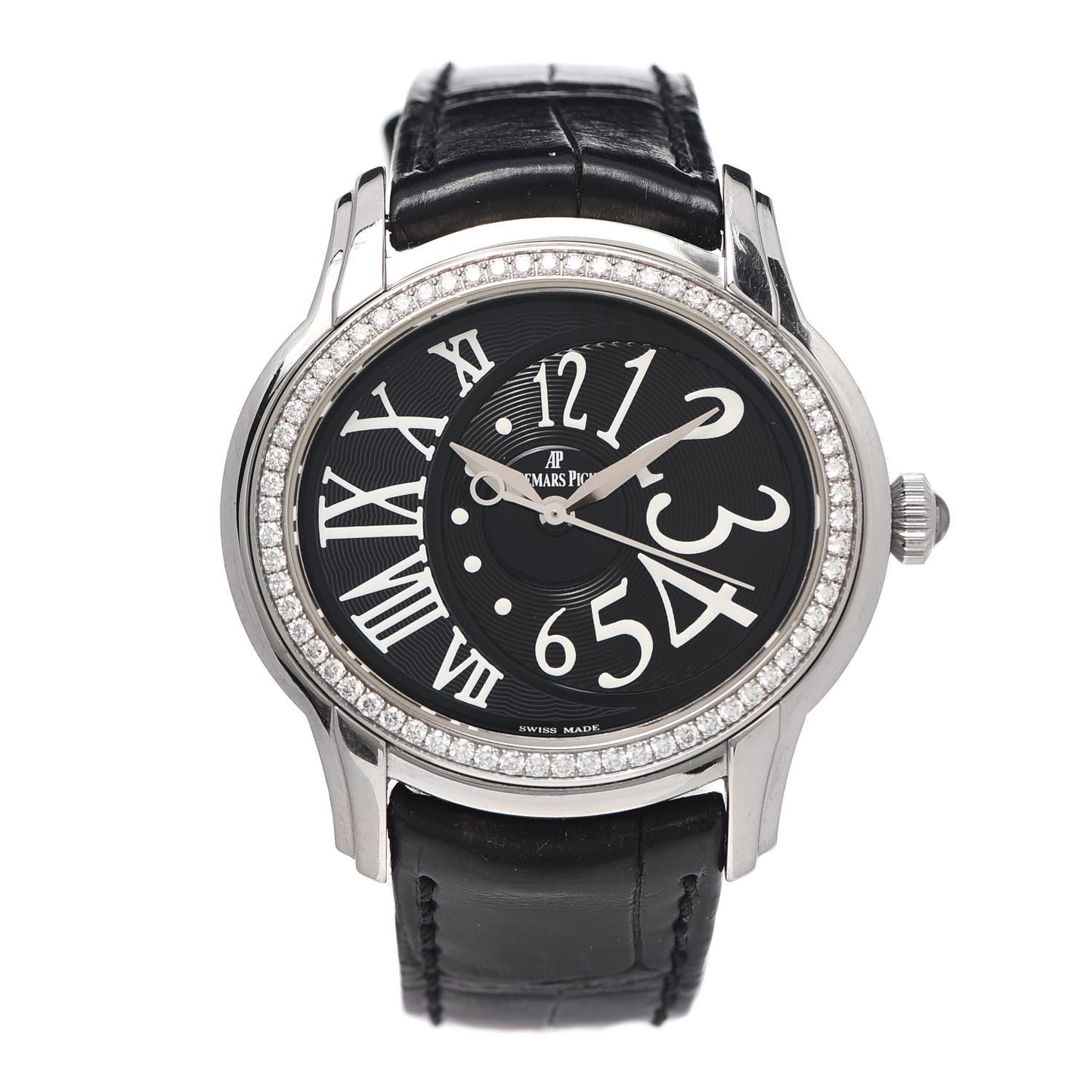 Stainless Steel Alligator Diamond 39.5mm Millenary Automatic Watch Black 77301ST.ZZ.D002CR.0