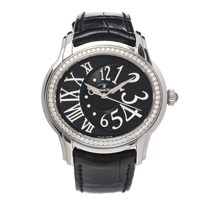 Audemars Piguet Stainless Steel Alligator Diamond 39.5mm Millenary Automatic Watch Black 77301ST.ZZ.D002CR.0 1 of 6