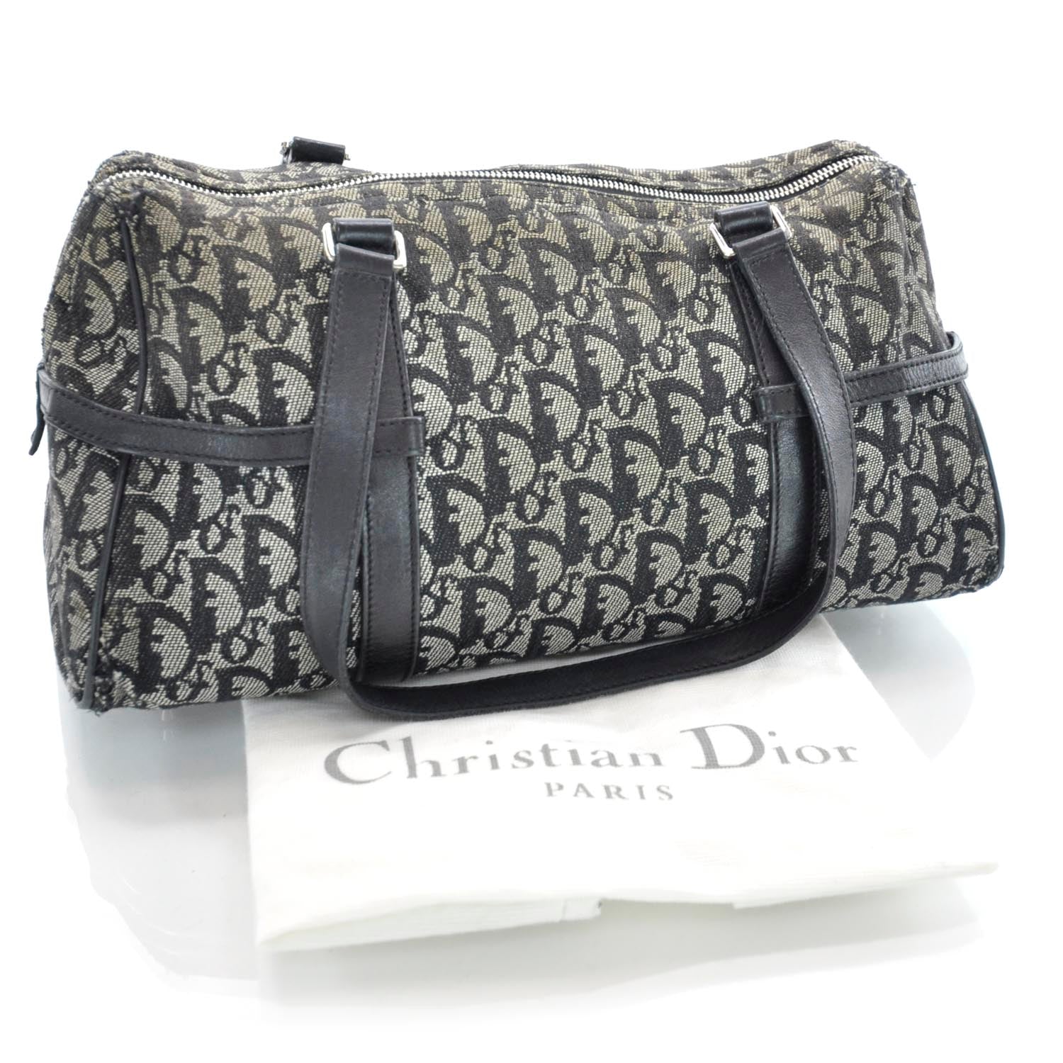 Christian Dior Denim Monogram Charms Boston Black 3 of 12
