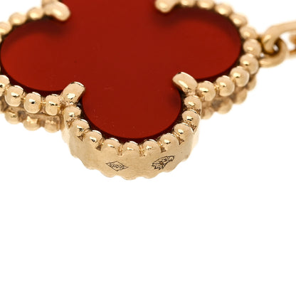 Van Cleef & Arpels 18K Yellow Gold Carnelian 5 Motifs Vintage Alhambra Bracelet 4 of 5