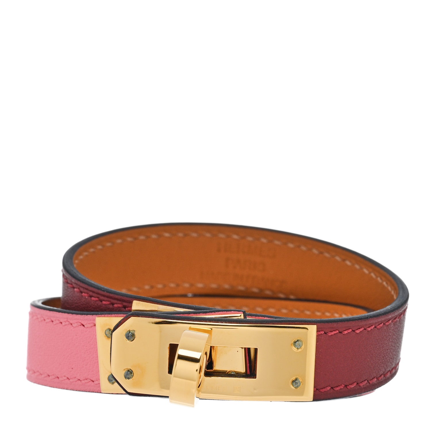 Hermes Swift Kelly Double Tour Bracelet T2 Rouge H Rose D'ete 1 of 5