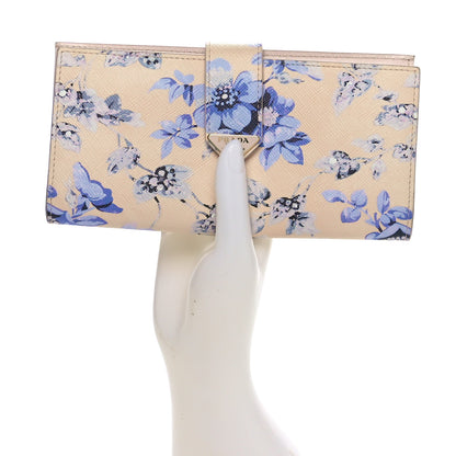 Prada Saffiano Azalea Print Large Triangle Continental Flap Wallet Pervinca 2 of 9