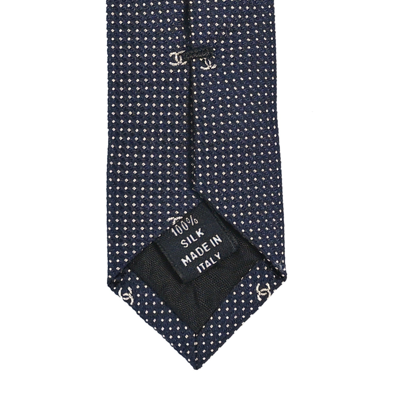 Chanel Mens Silk CC Neck Tie Blue 3 of 3