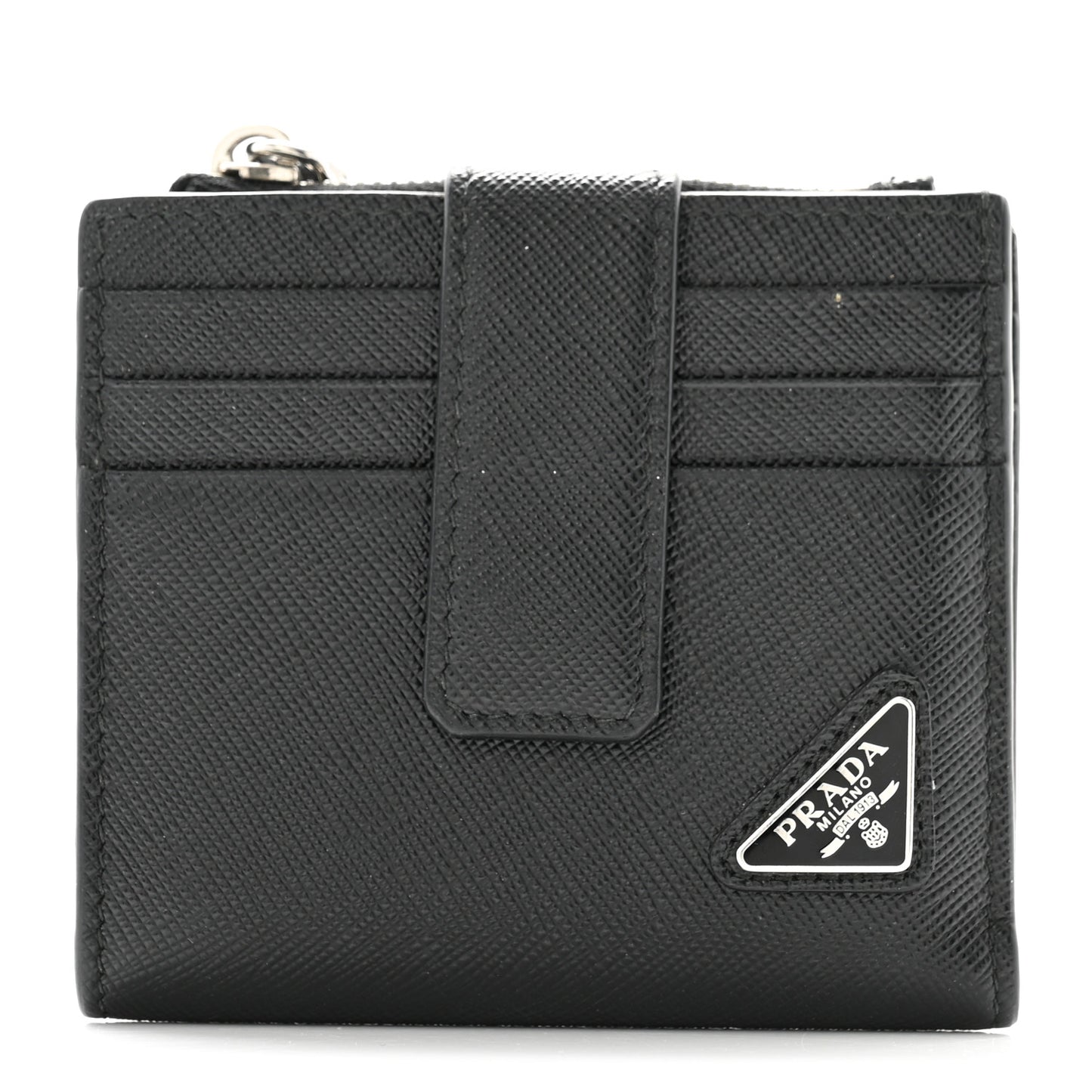 Saffiano Small Triangle Wallet Black