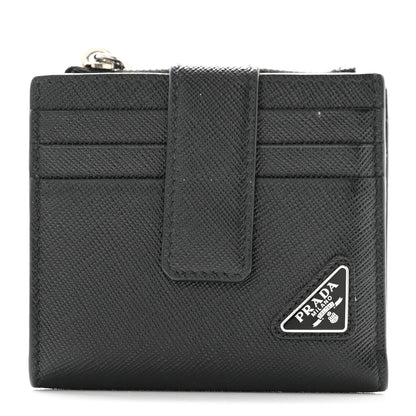 Prada Saffiano Small Triangle Wallet Black 1 of 9