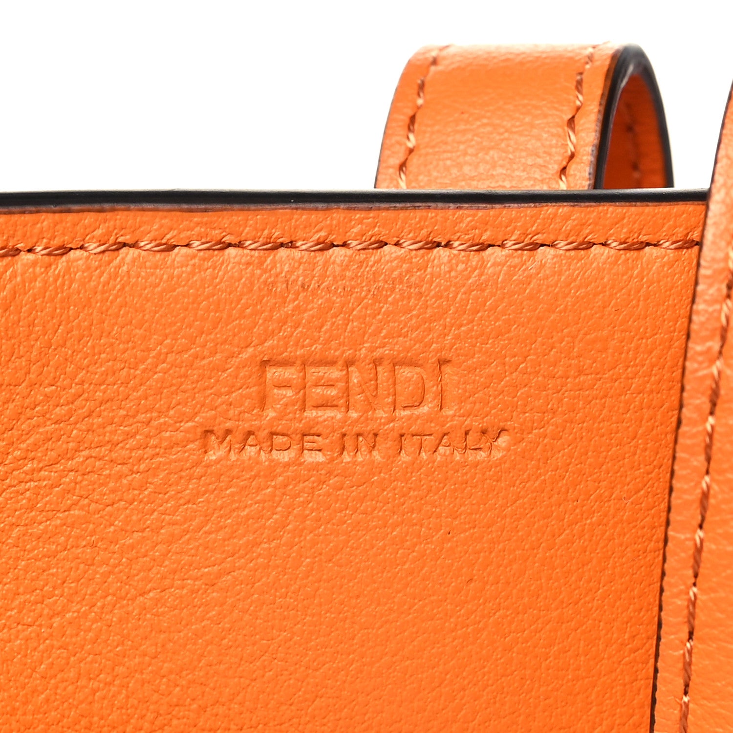 Fendi Vitello Grace Matte Two Pocket Mini Crossbody Aranciata 5 of 7