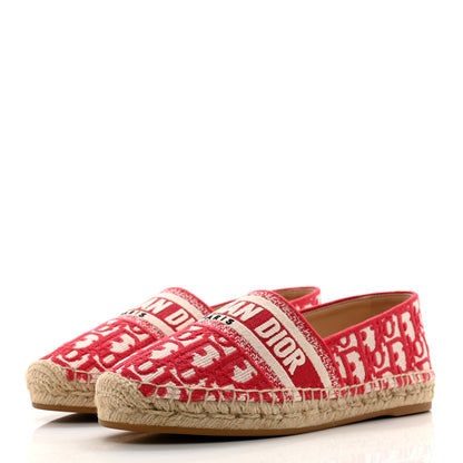 Christian Dior Oblique Embroidered Granville 15mm Espadrilles 37 Raspberry 3 of 9