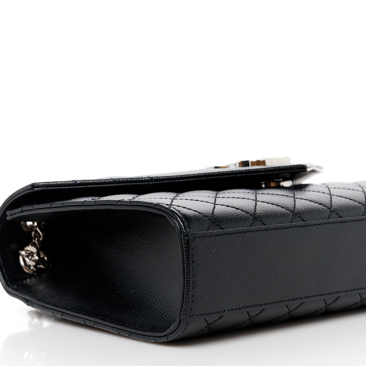 Grain De Poudre Textured Mixed Matelasse Triquilt Medium Monogram Satchel Black
