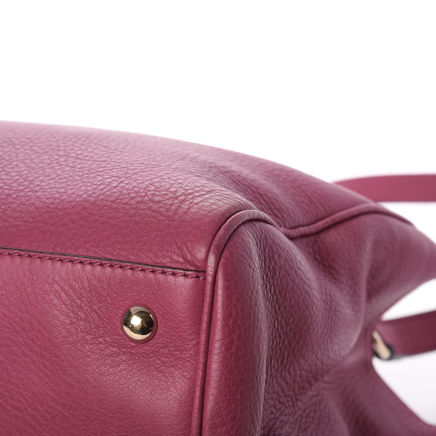 Pebbled Calfskin Medium Bamboo Shopper Tote Bright Bougainvillea