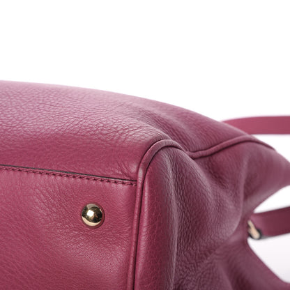 Gucci Pebbled Calfskin Medium Bamboo Shopper Tote Bright Bougainvillea 14 of 19
