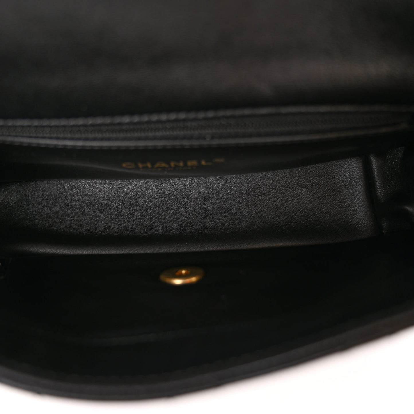 Shiny Lambskin Chain Is More Flap Black