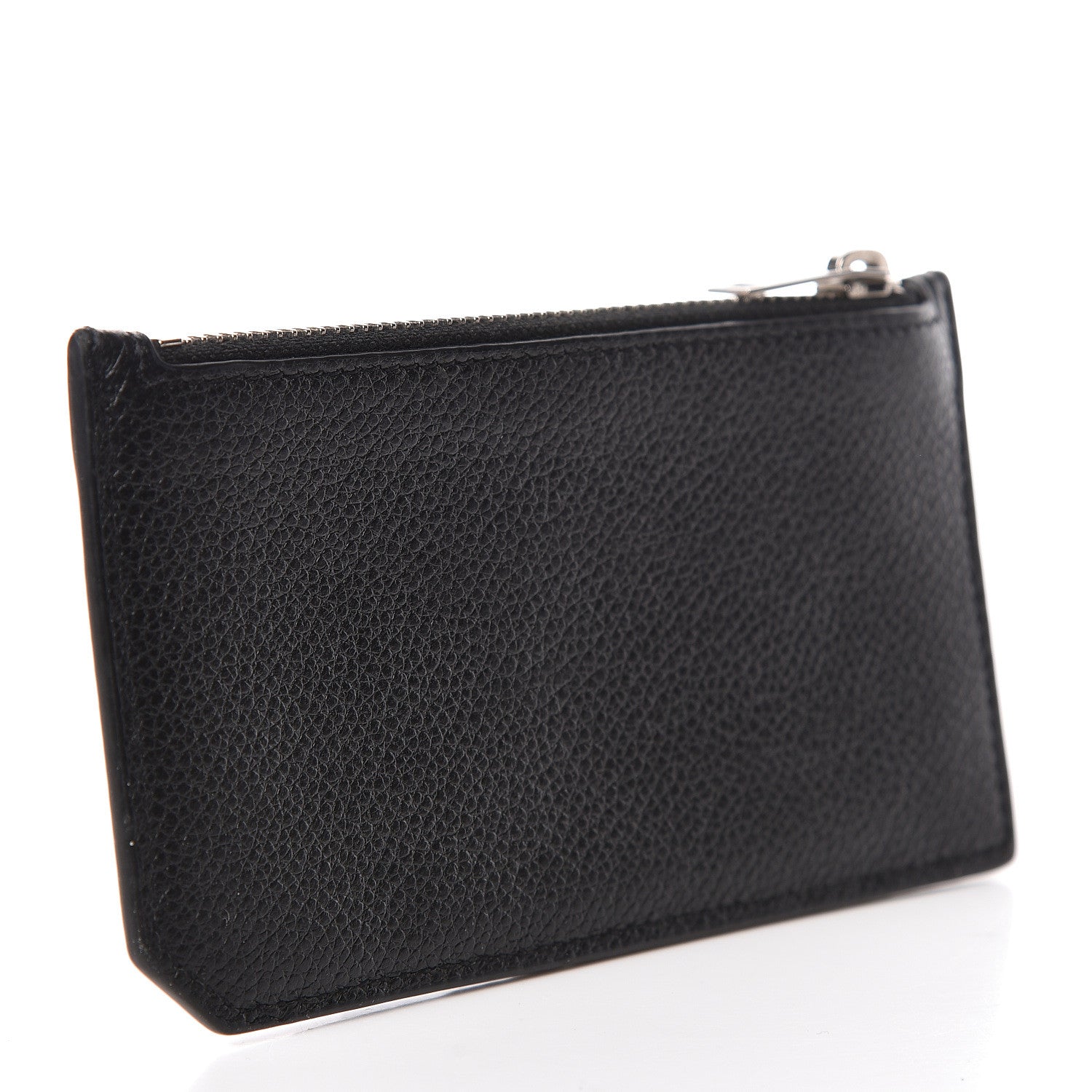 Saint Laurent Grained Calfskin 5 Fragments Zip Pouch Card Holder Black 3 of 7