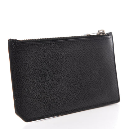 Saint Laurent Grained Calfskin 5 Fragments Zip Pouch Card Holder Black 3 of 7