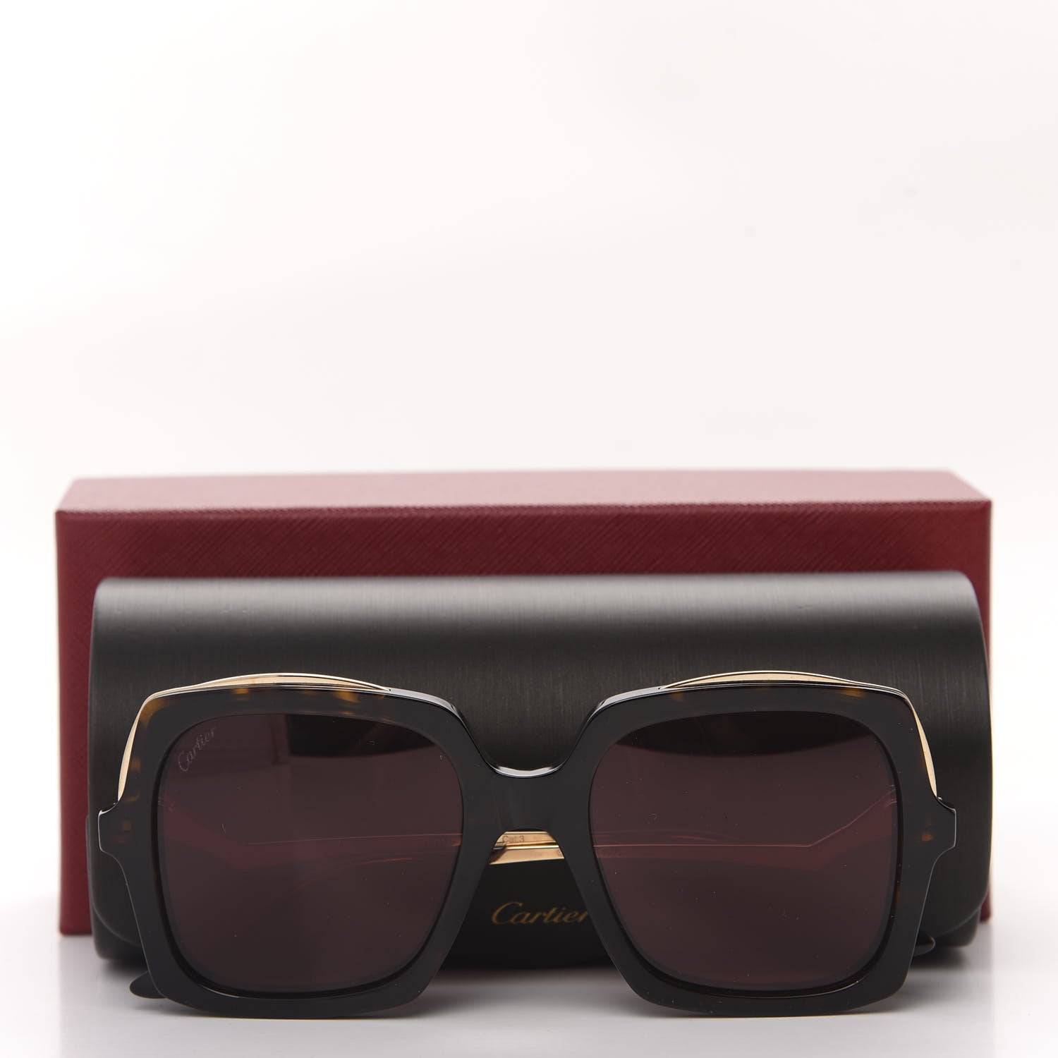 Cartier Metal Panthère de Square Sunglasses CT0117S Tortoise 8 of 8