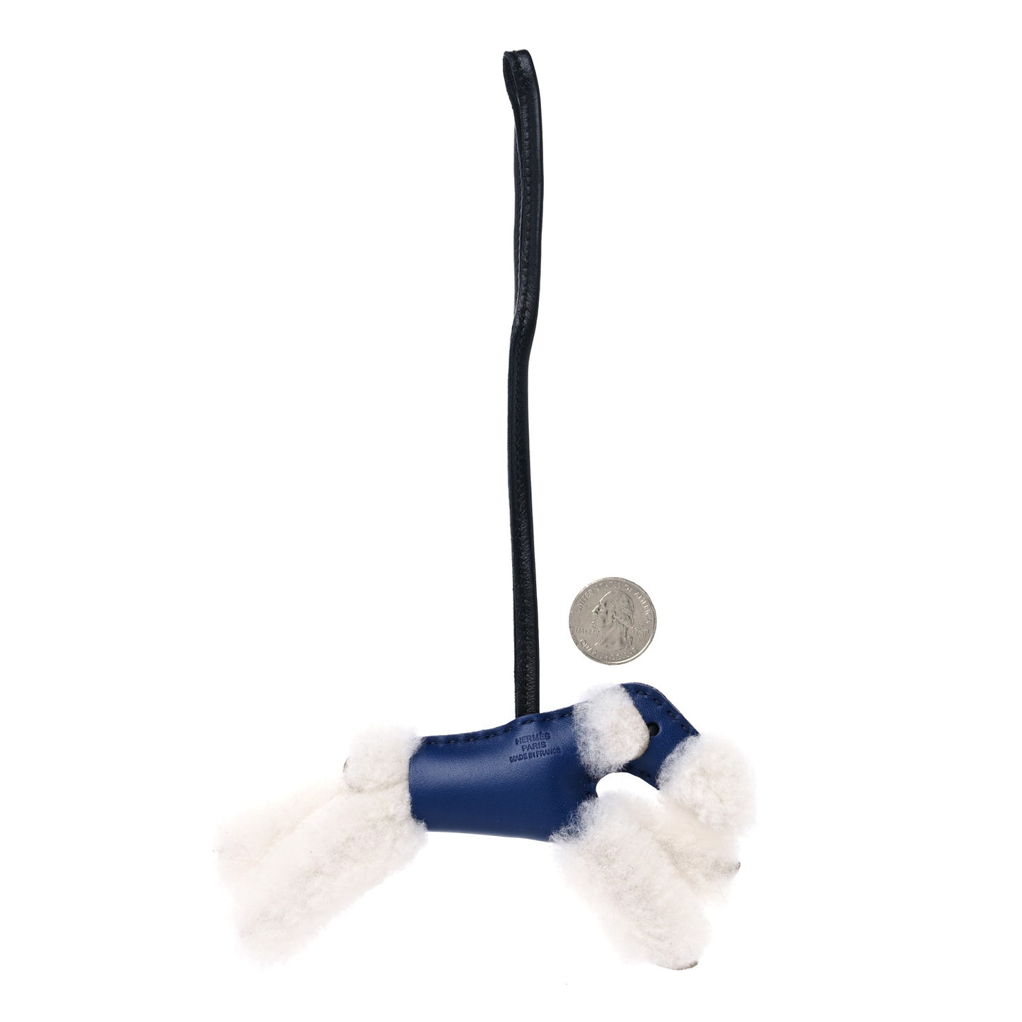 Milo Lambskin Shearling Budy Charm Bleu Saphir