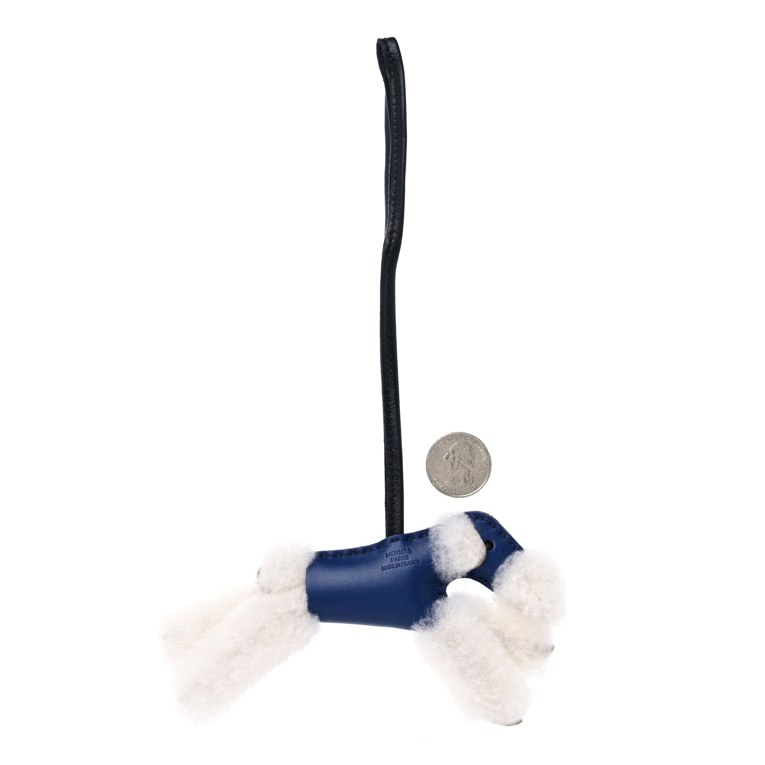 Hermes Milo Lambskin Shearling Budy Charm Bleu Saphir 2 of 5