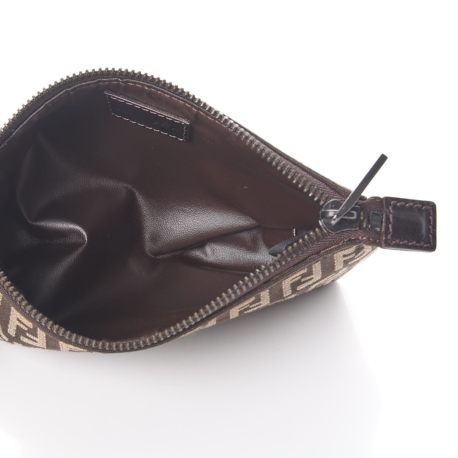 Fendi Zucchino Vitello Cosmetic Pouch Testa di Moro Beige 5 of 7
