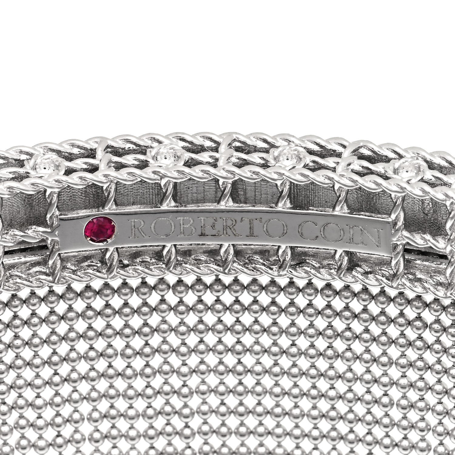 Roberto Coin 18K White Gold Diamond Princess Tassel Bangle Bracelet 4 of 6