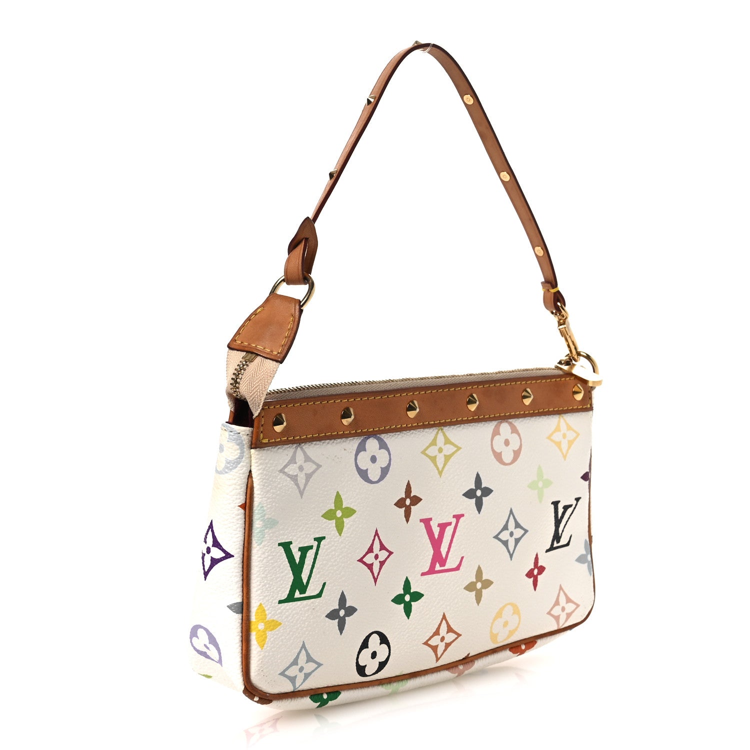Louis Vuitton Monogram Multicolor Pochette Accessories White 3 of 13